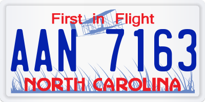 NC license plate AAN7163