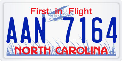 NC license plate AAN7164