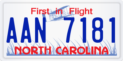 NC license plate AAN7181
