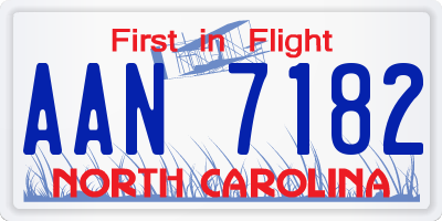 NC license plate AAN7182