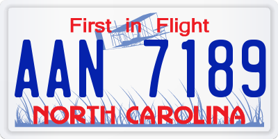 NC license plate AAN7189