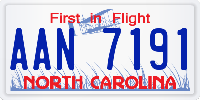 NC license plate AAN7191