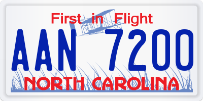 NC license plate AAN7200