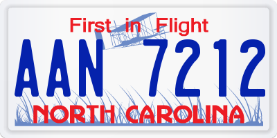 NC license plate AAN7212