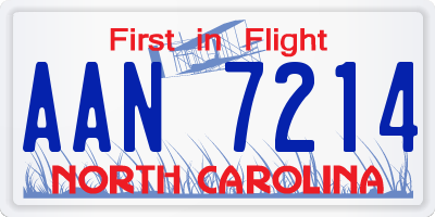 NC license plate AAN7214