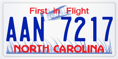 NC license plate AAN7217