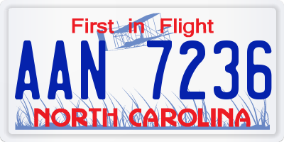 NC license plate AAN7236