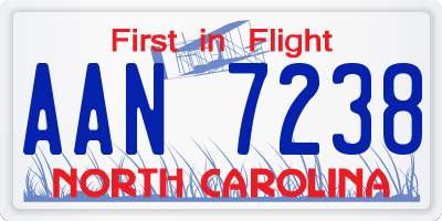 NC license plate AAN7238