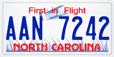 NC license plate AAN7242