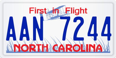 NC license plate AAN7244