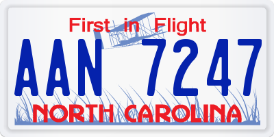 NC license plate AAN7247
