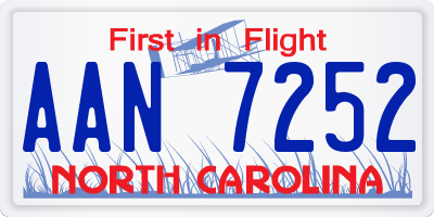 NC license plate AAN7252