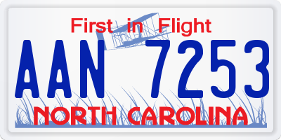NC license plate AAN7253
