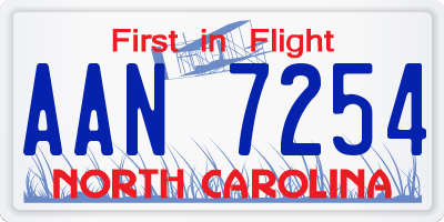 NC license plate AAN7254