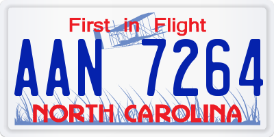 NC license plate AAN7264