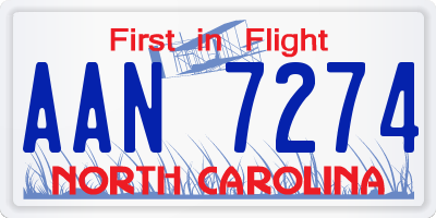 NC license plate AAN7274