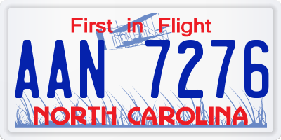 NC license plate AAN7276