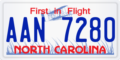 NC license plate AAN7280