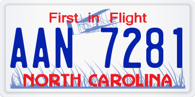 NC license plate AAN7281