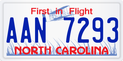 NC license plate AAN7293
