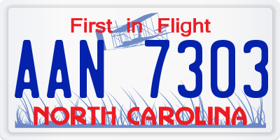 NC license plate AAN7303