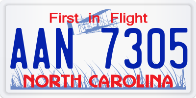 NC license plate AAN7305
