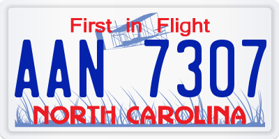 NC license plate AAN7307