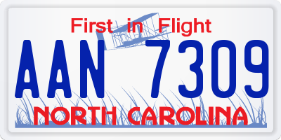 NC license plate AAN7309