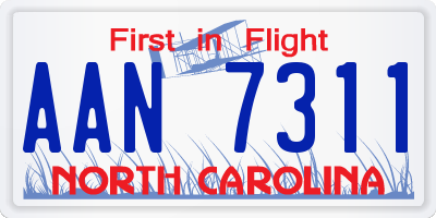 NC license plate AAN7311
