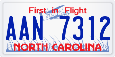NC license plate AAN7312