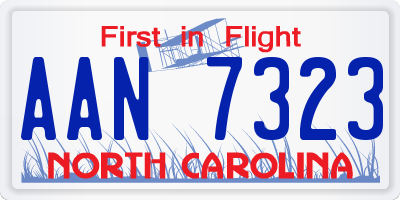 NC license plate AAN7323