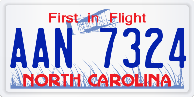 NC license plate AAN7324