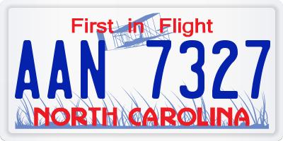 NC license plate AAN7327