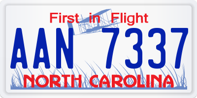 NC license plate AAN7337