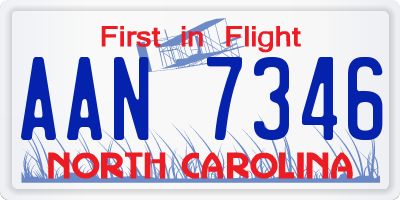 NC license plate AAN7346