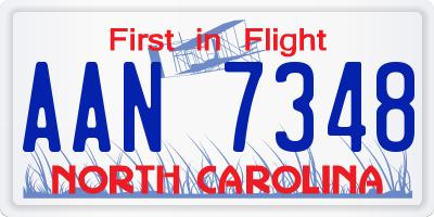 NC license plate AAN7348
