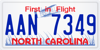 NC license plate AAN7349