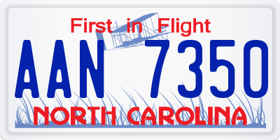 NC license plate AAN7350