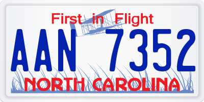 NC license plate AAN7352