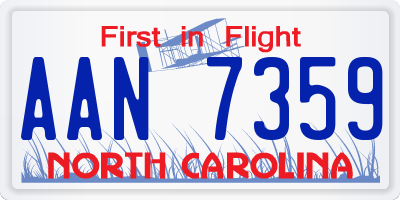 NC license plate AAN7359