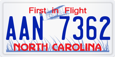 NC license plate AAN7362