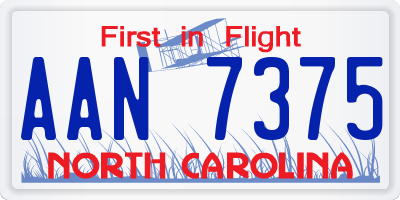 NC license plate AAN7375