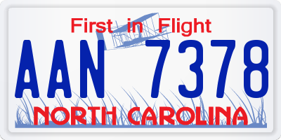 NC license plate AAN7378