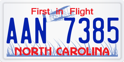 NC license plate AAN7385