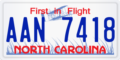 NC license plate AAN7418