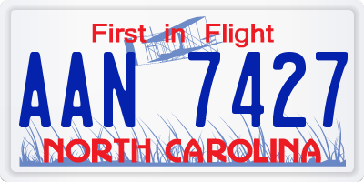 NC license plate AAN7427