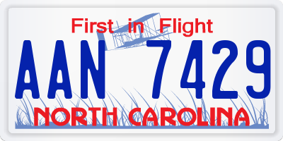 NC license plate AAN7429