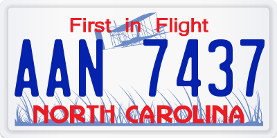 NC license plate AAN7437