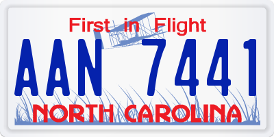NC license plate AAN7441