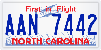 NC license plate AAN7442